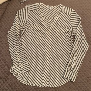 EUC Express Chelsea popover striped shirt